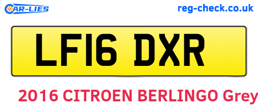 LF16DXR are the vehicle registration plates.