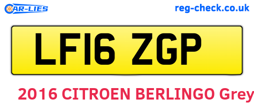 LF16ZGP are the vehicle registration plates.