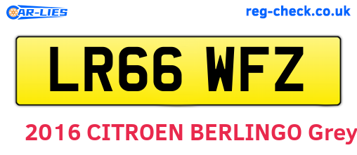LR66WFZ are the vehicle registration plates.