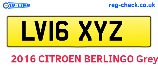 LV16XYZ are the vehicle registration plates.