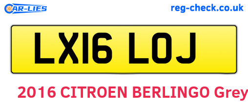 LX16LOJ are the vehicle registration plates.