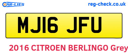MJ16JFU are the vehicle registration plates.