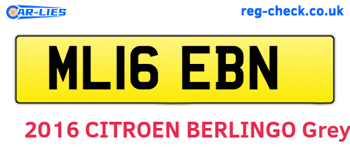 ML16EBN are the vehicle registration plates.