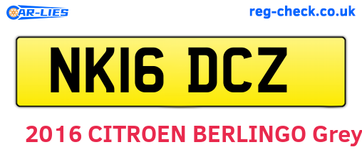 NK16DCZ are the vehicle registration plates.