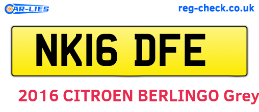 NK16DFE are the vehicle registration plates.