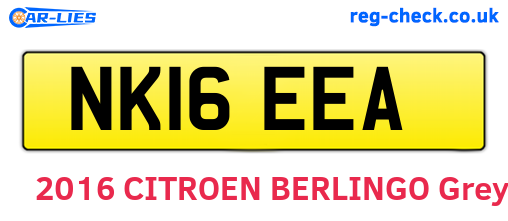 NK16EEA are the vehicle registration plates.
