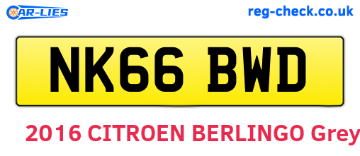 NK66BWD are the vehicle registration plates.