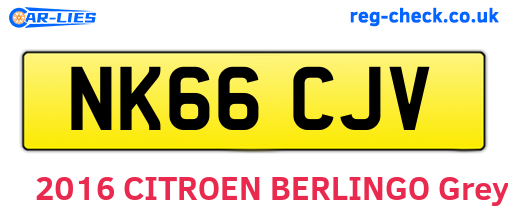 NK66CJV are the vehicle registration plates.