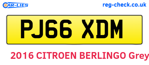 PJ66XDM are the vehicle registration plates.