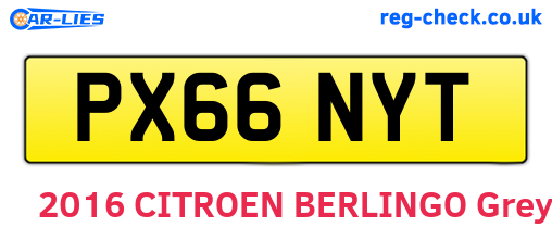 PX66NYT are the vehicle registration plates.