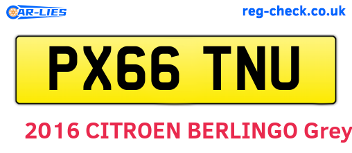 PX66TNU are the vehicle registration plates.