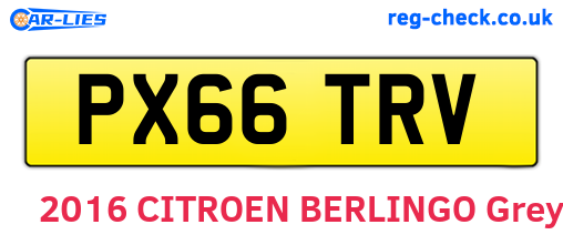 PX66TRV are the vehicle registration plates.