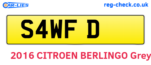 S4WFD are the vehicle registration plates.