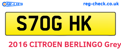 S70GHK are the vehicle registration plates.