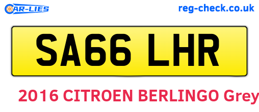 SA66LHR are the vehicle registration plates.
