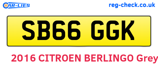 SB66GGK are the vehicle registration plates.