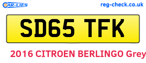 SD65TFK are the vehicle registration plates.