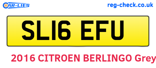 SL16EFU are the vehicle registration plates.