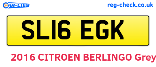 SL16EGK are the vehicle registration plates.