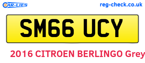 SM66UCY are the vehicle registration plates.
