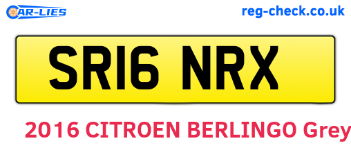 SR16NRX are the vehicle registration plates.