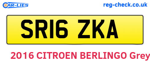 SR16ZKA are the vehicle registration plates.