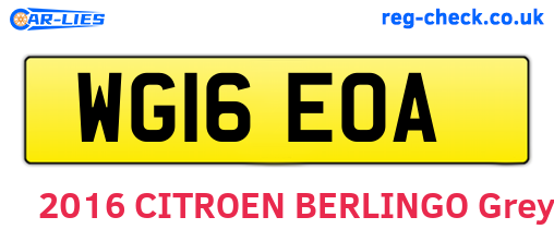 WG16EOA are the vehicle registration plates.