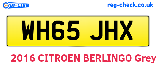 WH65JHX are the vehicle registration plates.
