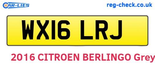 WX16LRJ are the vehicle registration plates.