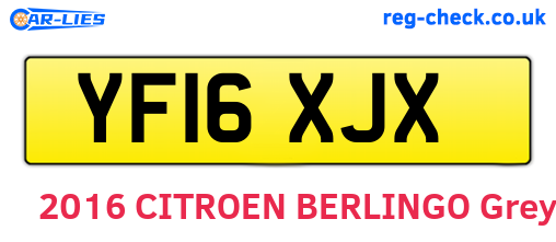 YF16XJX are the vehicle registration plates.