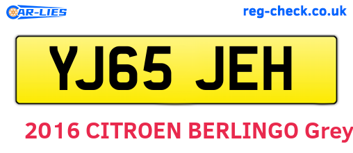 YJ65JEH are the vehicle registration plates.