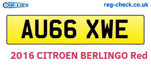 AU66XWE are the vehicle registration plates.