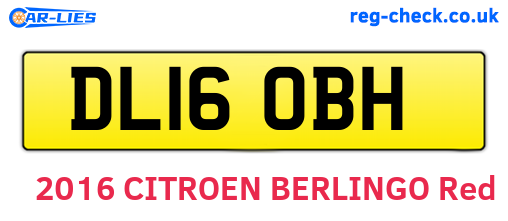 DL16OBH are the vehicle registration plates.