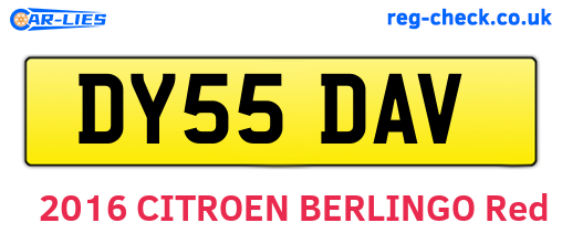 DY55DAV are the vehicle registration plates.