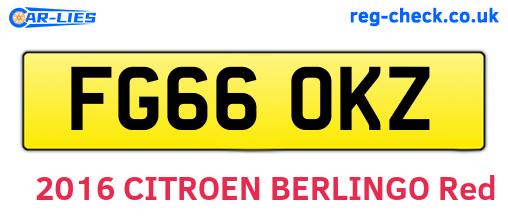 FG66OKZ are the vehicle registration plates.