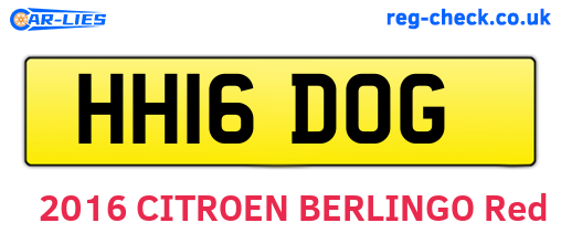 HH16DOG are the vehicle registration plates.