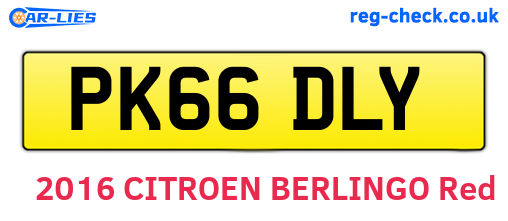 PK66DLY are the vehicle registration plates.