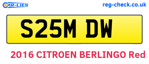 S25MDW are the vehicle registration plates.