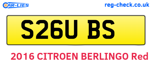 S26UBS are the vehicle registration plates.