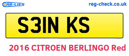 S31NKS are the vehicle registration plates.