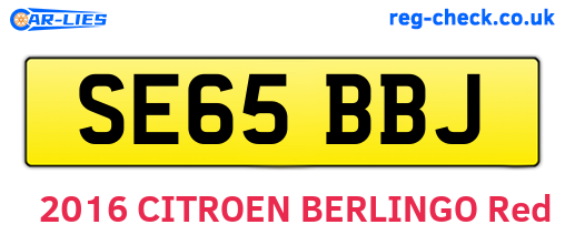 SE65BBJ are the vehicle registration plates.