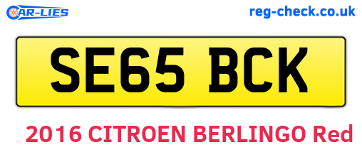 SE65BCK are the vehicle registration plates.