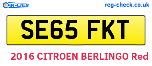 SE65FKT are the vehicle registration plates.