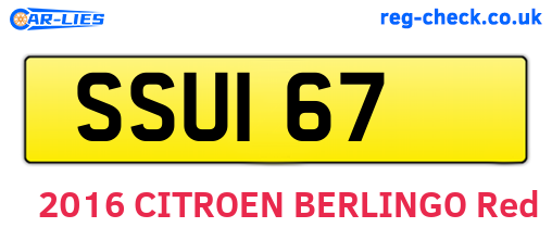 SSU167 are the vehicle registration plates.