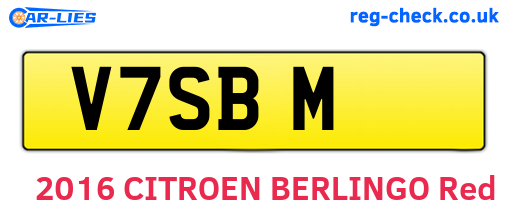 V7SBM are the vehicle registration plates.