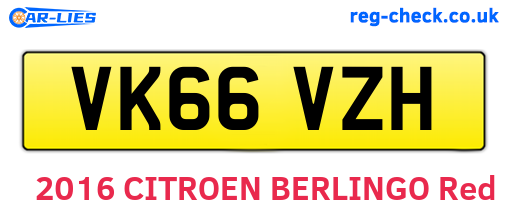 VK66VZH are the vehicle registration plates.