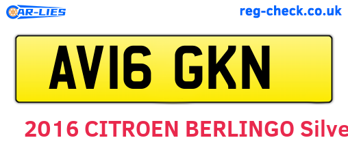 AV16GKN are the vehicle registration plates.