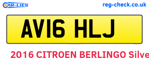AV16HLJ are the vehicle registration plates.