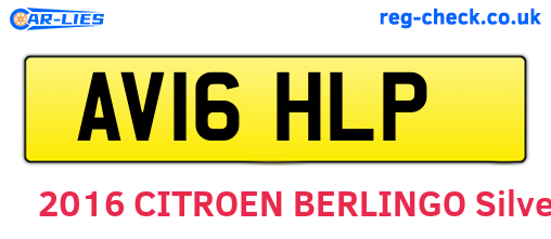 AV16HLP are the vehicle registration plates.