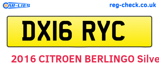 DX16RYC are the vehicle registration plates.